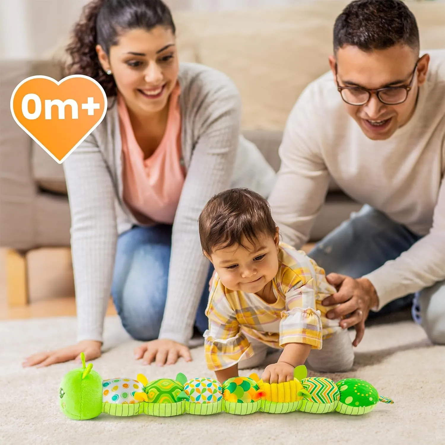Infant Baby Musical Multi-Sensory Caterpillar, Stuffed Animal Activity Soft Toys, for Tummy Time Newborn 0-3-6-12 Months Boy and Girls,Green