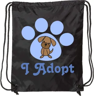 inktastic Paw Print Dog Adoption Drawstring Bag Black 50c0
