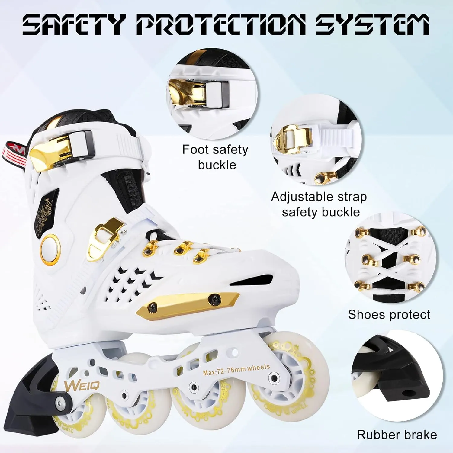 Inline Skates for Women and Men, Fitness Professional Roller Skates Blades Adult, High Performance Outdoor Inline Speed Skates Unisex, Beginner Aggressive 4-Wheel Racing Skates
