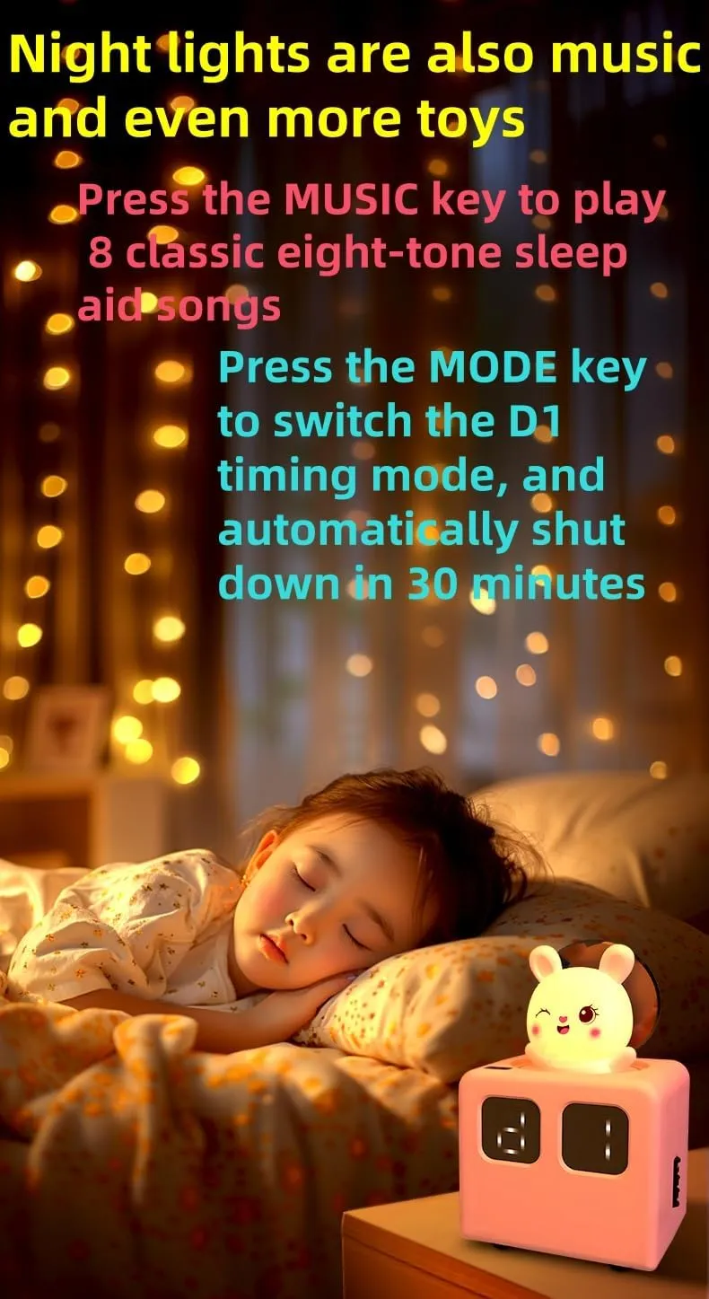 Intelligent Train Night Light Toy - 8 Magnetic Carriage Expandable Musical Train with Obstacle Sensing Brake / 4 Modes/Automatic Numbering, Night Light Sleeping Aid Musical Toys (1 1Blue Bear)