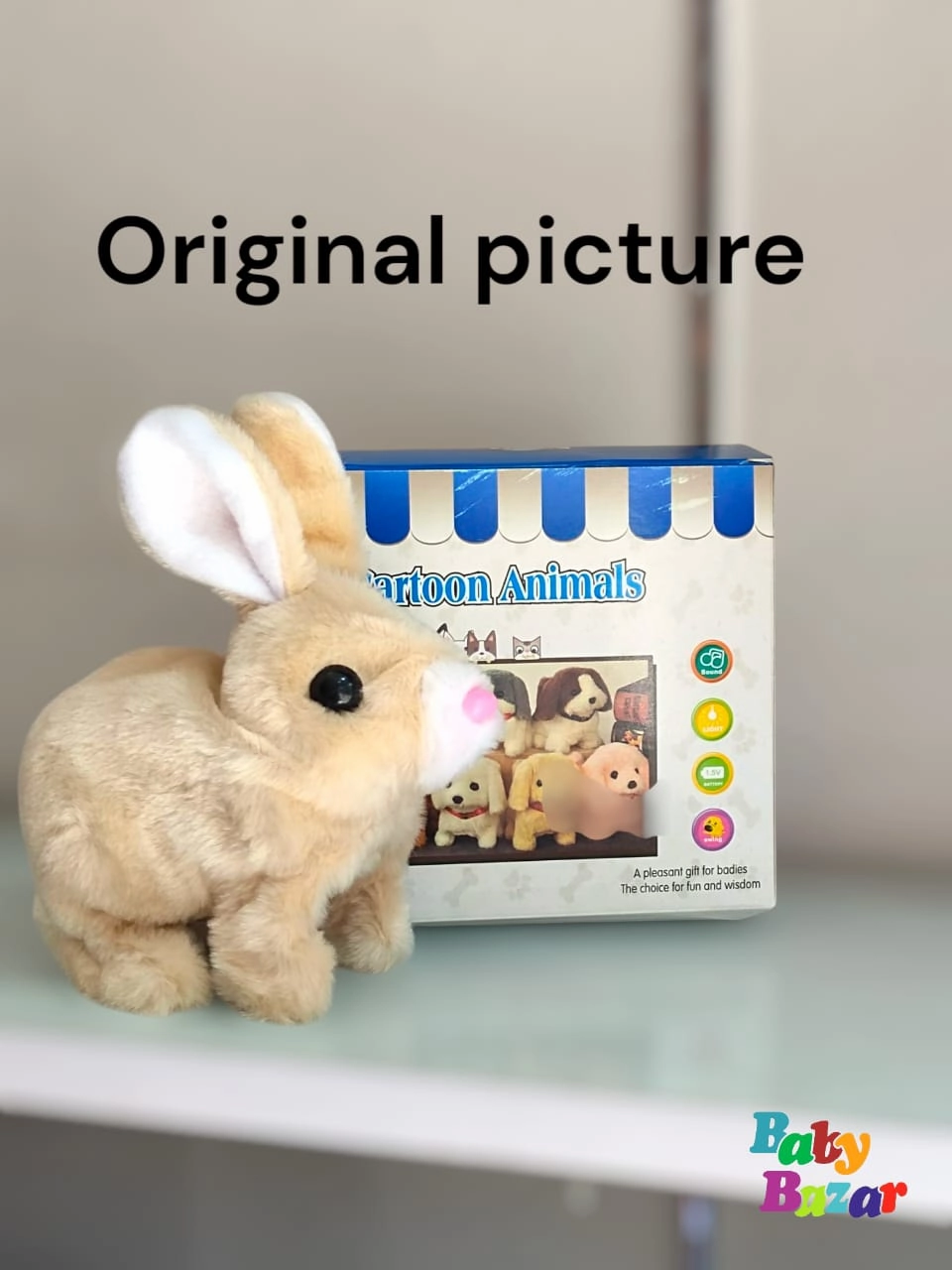 Interactive Plush Rabbit Toy Walking Talking and Ear Wiggling Bunny for Kids