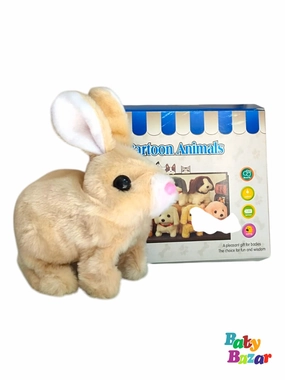 Interactive Plush Rabbit Toy Walking Talking and Ear Wiggling Bunny for Kids