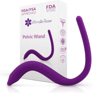 Intimate Rose Pelvic Wand, Pelvic Floor Muscle Trigger Point Massager, Perineal Massage Tool for Pelvic Physical Therapy & Pain Relief, BPA-Free, Latex-Free, Standard (Non-Vibration)