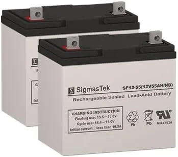 Invacare M91 Battery Replacement Set by SigmasTek - 2X 12V 55AH Batteries