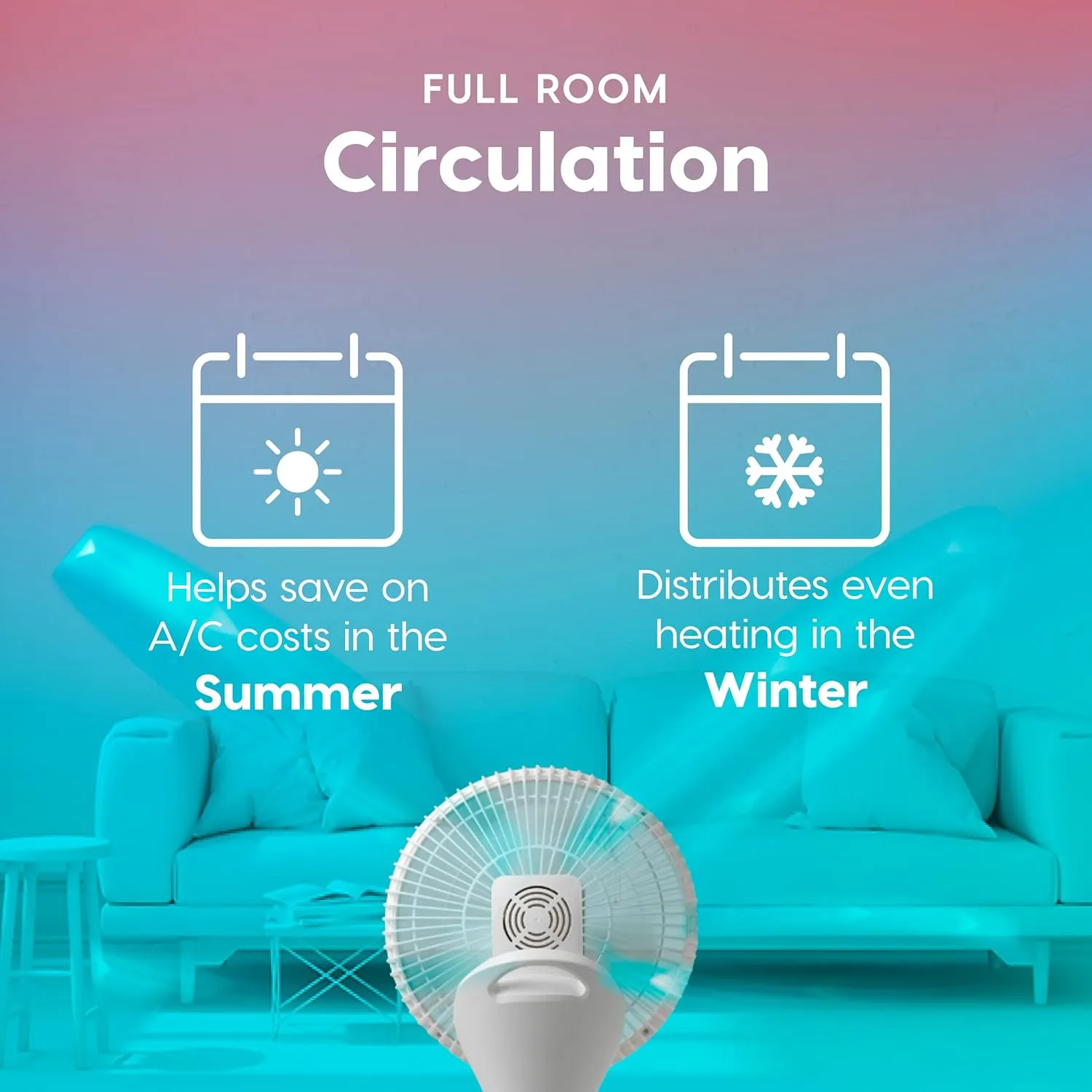 IRIS USA WOOZOO Air Circulator Pedestal Fan with Remote, 360° Oscillation, 12 Speeds, Low Noise DC Motor, 8h Timer, Touch Panel, Height Adjustable, Office, Dorm, Living Room, Bedroom Fan, White/Gray