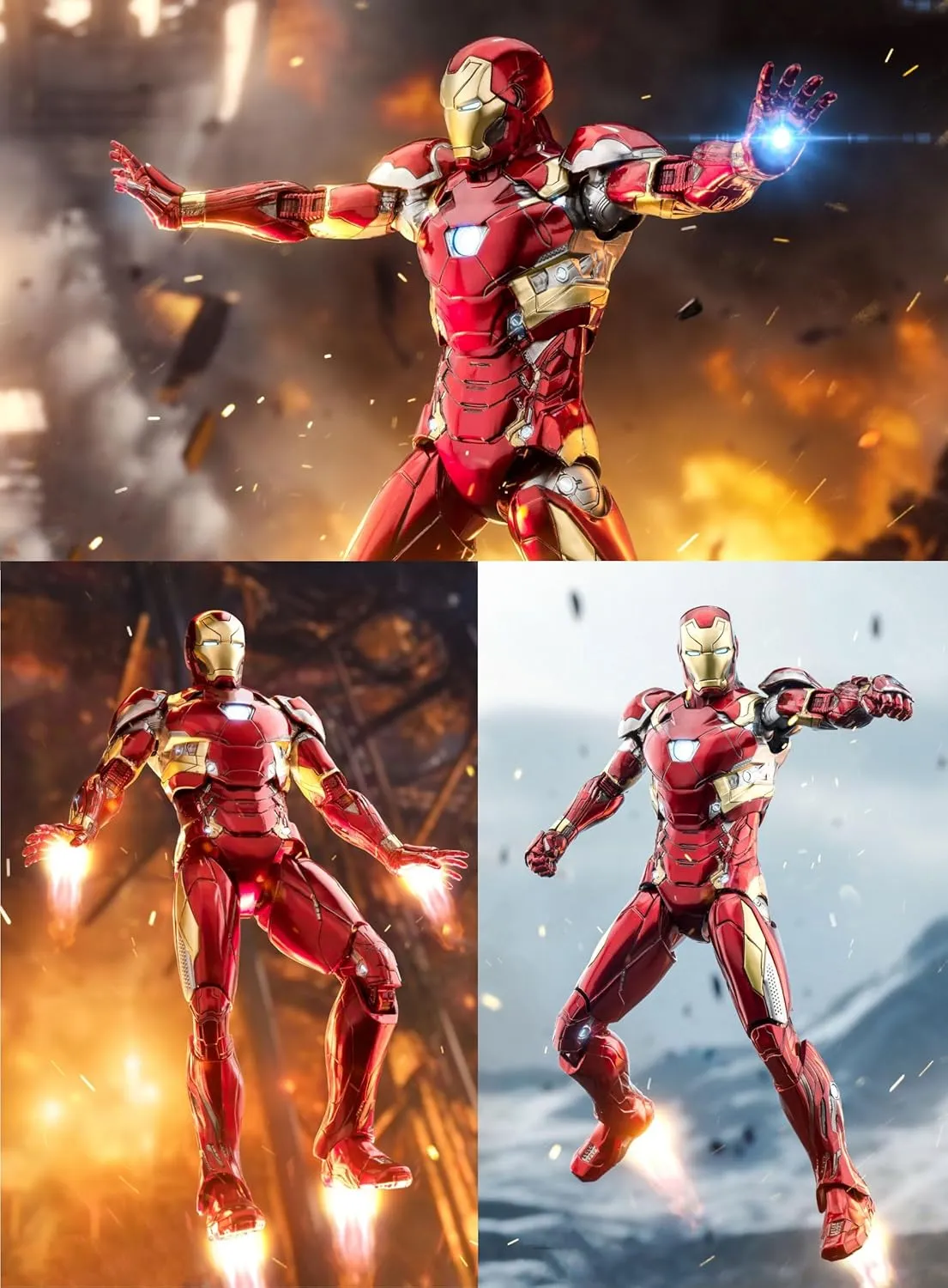 Ironman MK46 Action Figures-7 inch All Joints Movable Collectable Toys-Full Metal Painting with Lots of Accessories Stark Model(1/10 Scale)