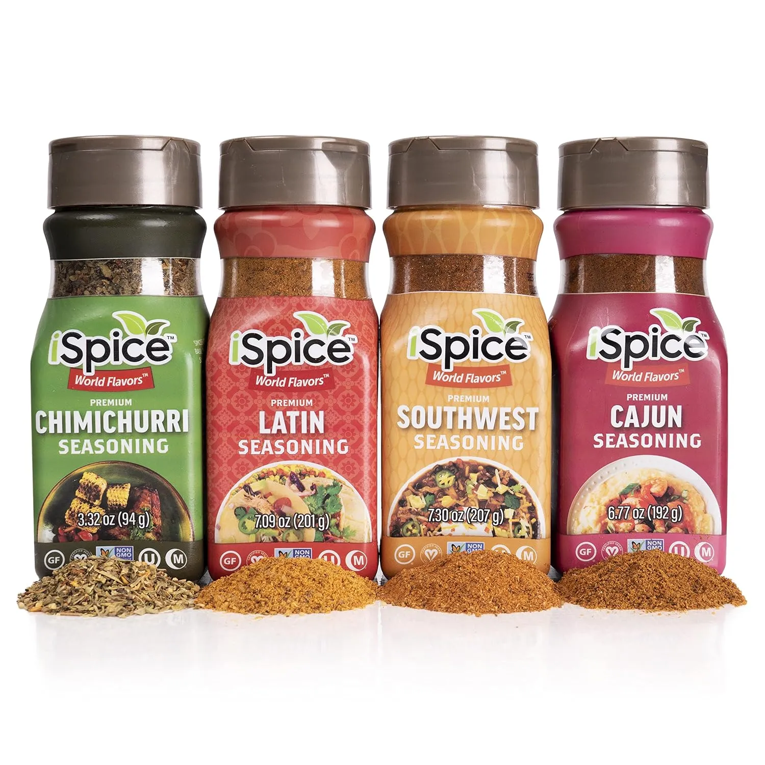 iSpice Spices and Seasoning Sets - Southern Excitement Spices, World Flavors Premium Seasoning Cooking Gifts for Everyone (Pack Of 4: Cajun, Chimichurri, Southwest And Latin)