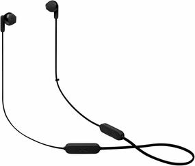 JBL Tune 215 - Bluetooth Wireless in-Ear Headphones with 3-Button Mic/Remote and Flat Cable - Black, Small