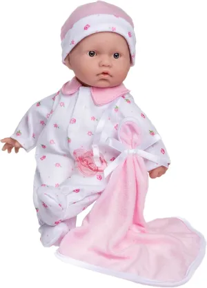 JC Toys La Baby Caucasian Baby Doll Set – 11 Inch Soft Baby Doll | Washable |Removable Pink Outfit w/ Hat & Blanket | For Children 12 Months  