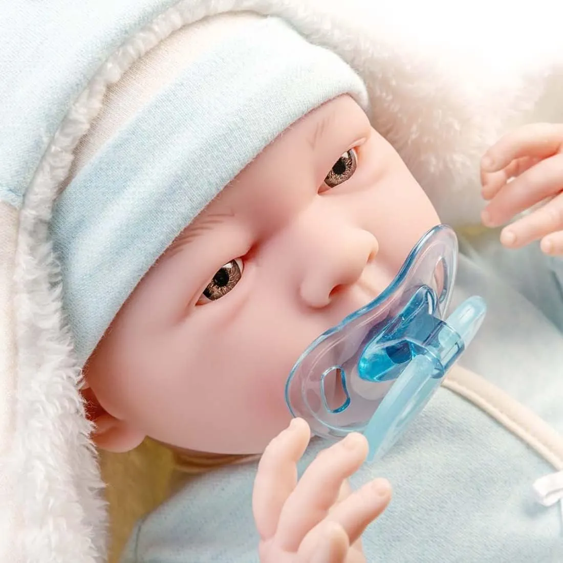 JC Toys - La Newborn Nursery | 8 Piece Bunting Soft Body Baby Doll Gift Set | 15.5" Life-Like Soft and Posable Newborn Doll with Accessories | Blue Bear| Light Blue | Ages 2  (18790)