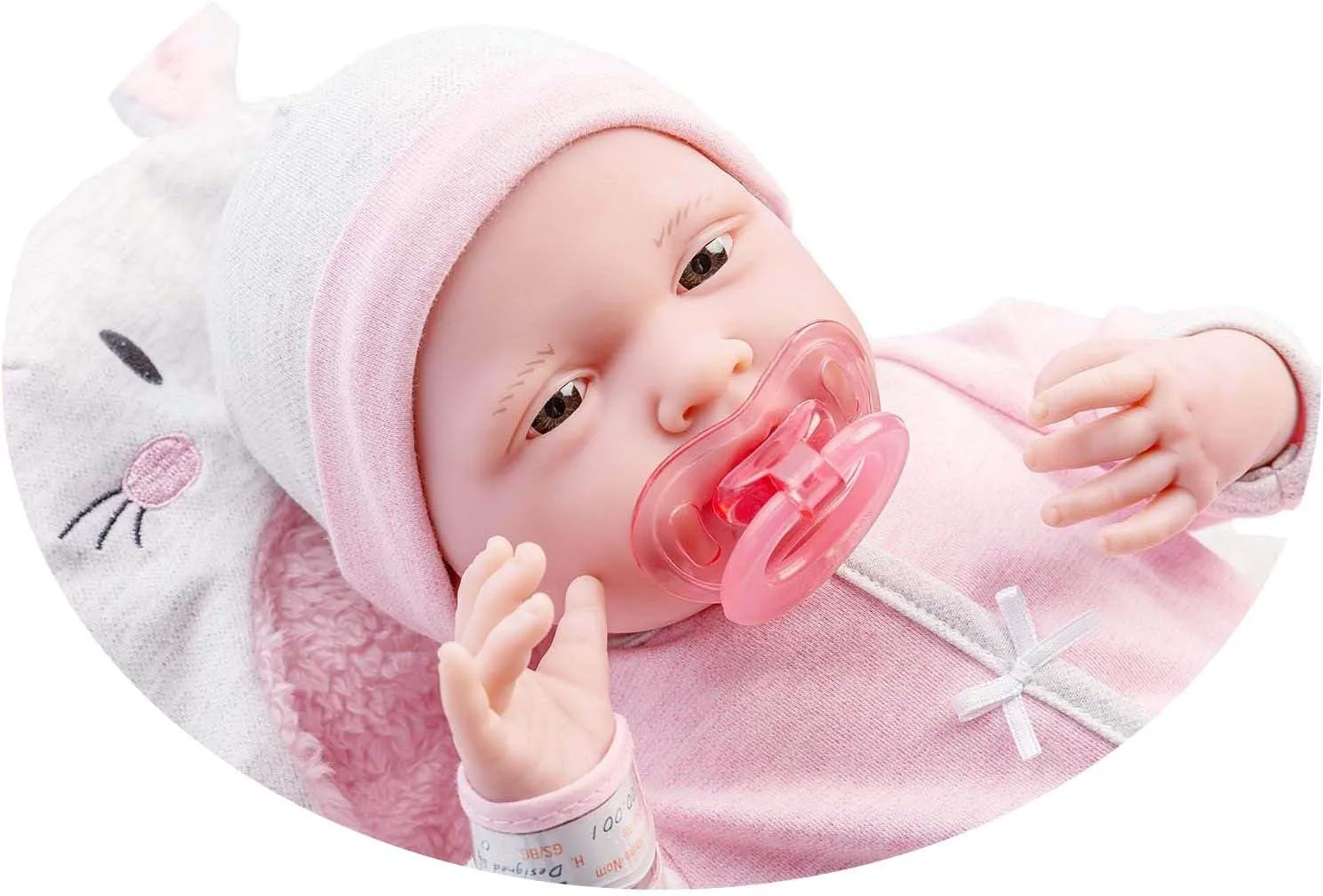 JC Toys - La Newborn Nursery | 8 Piece Bunting Soft Body Baby Doll Gift Set | 15.5" Life-Like Soft and Posable Newborn Doll with Accessories | Pink Bunny| Ages 2  (18789)