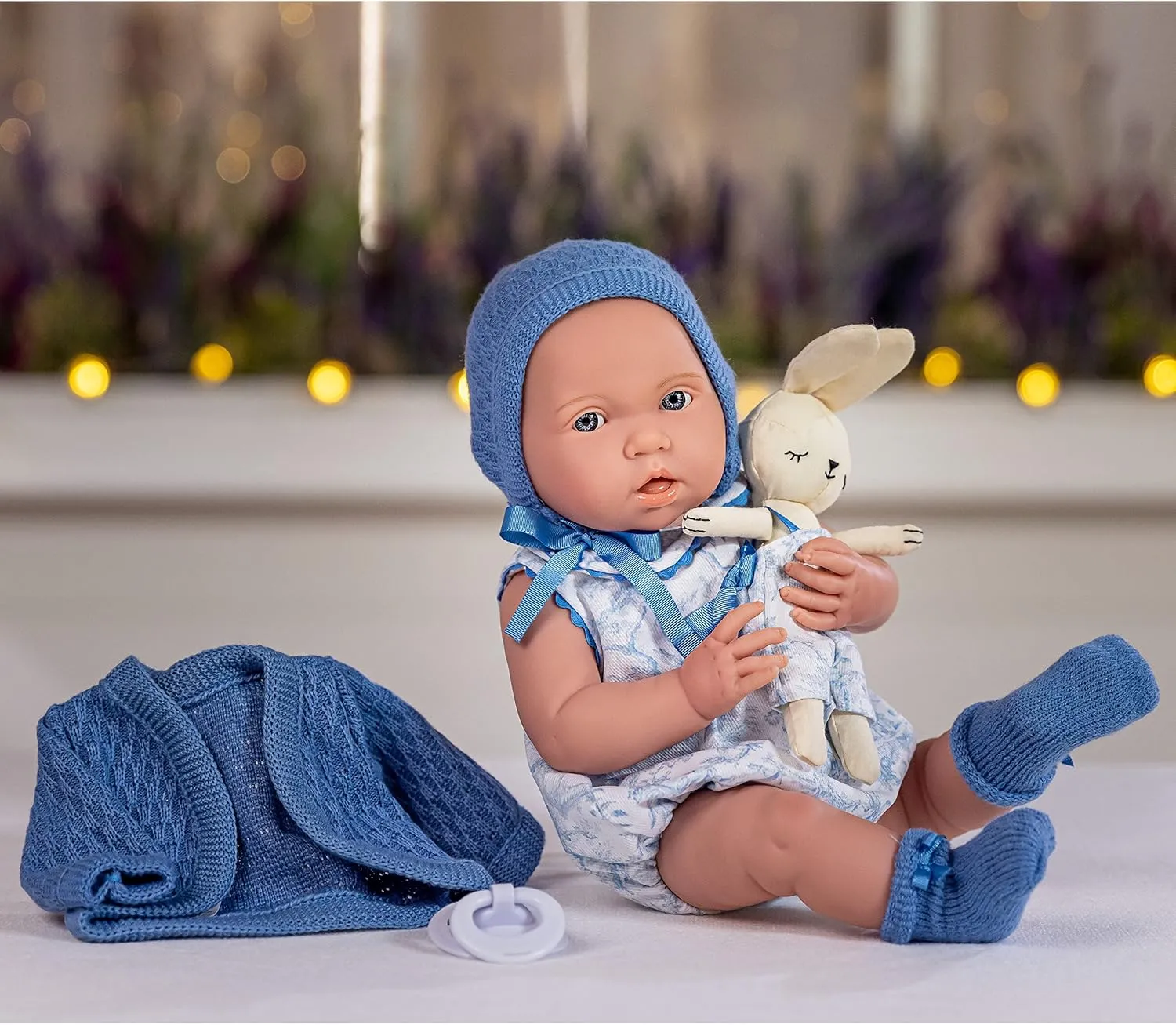 JC Toys - La Newborn Royal Collection | Anatomically Correct Real Boy Baby Doll | 15" All-Vinyl Baby Doll | Designed by Berenguer Made in Spain | Ages 2  | Blue Gift Set