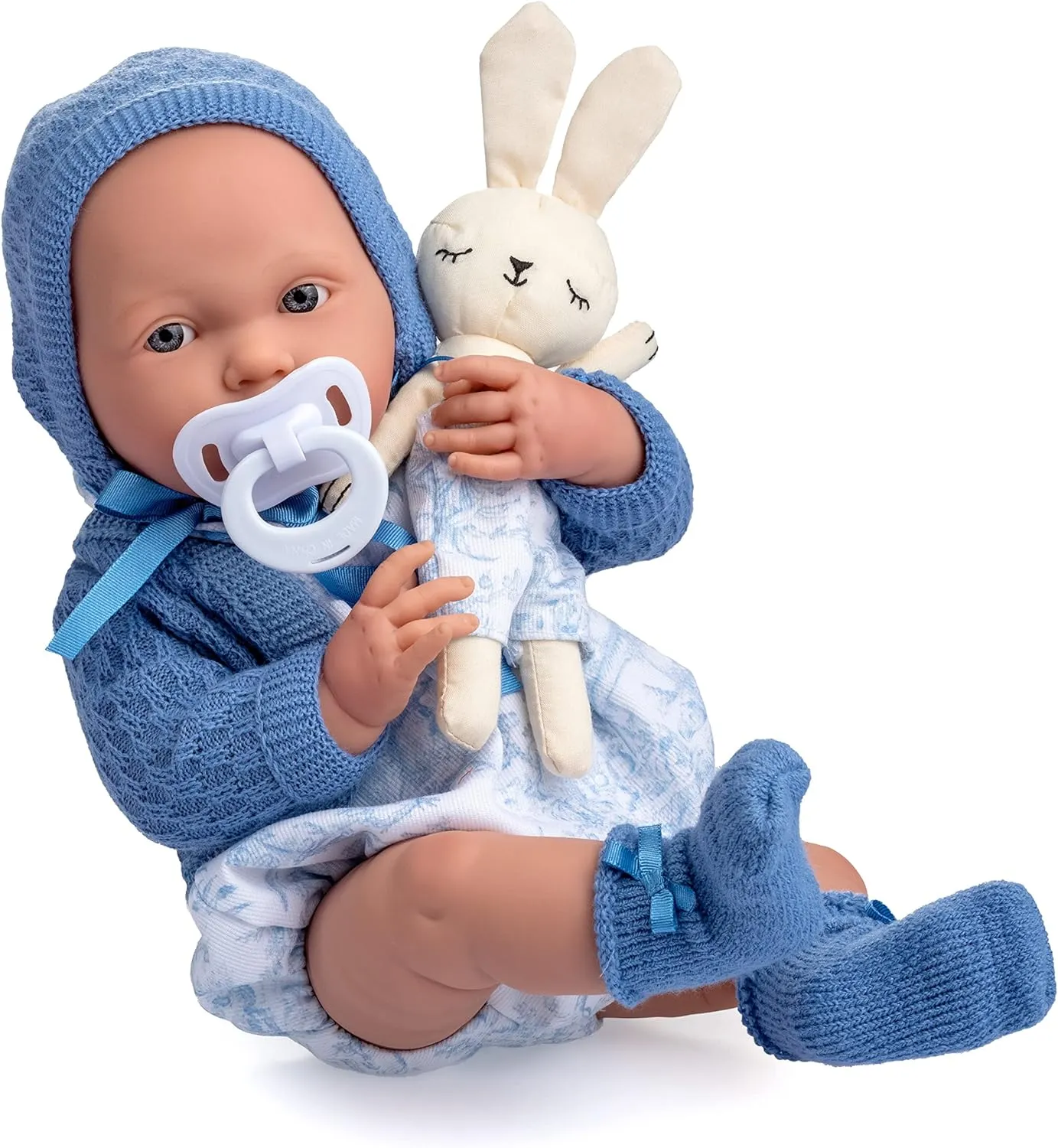 JC Toys - La Newborn Royal Collection | Anatomically Correct Real Boy Baby Doll | 15" All-Vinyl Baby Doll | Designed by Berenguer Made in Spain | Ages 2  | Blue Gift Set