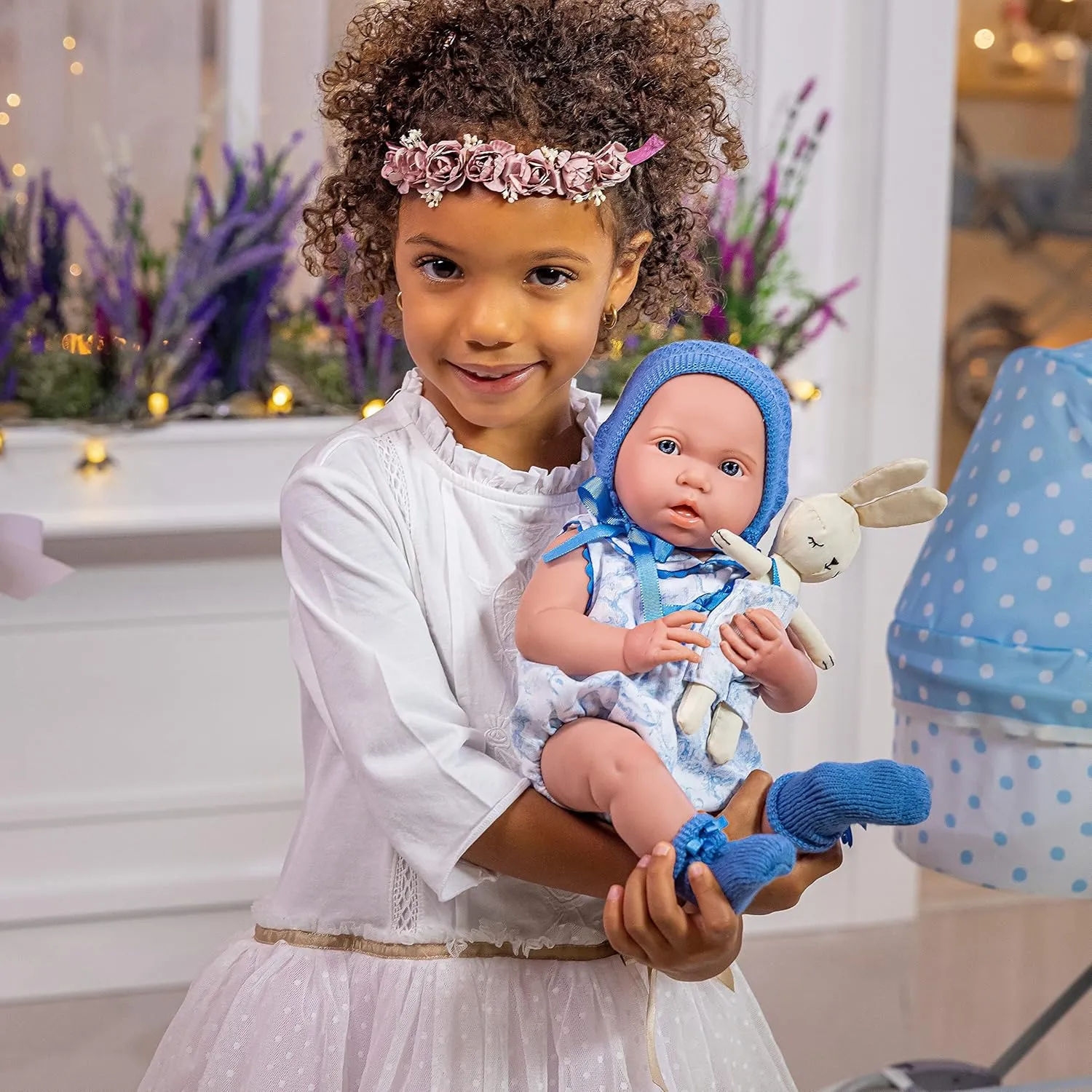 JC Toys - La Newborn Royal Collection | Anatomically Correct Real Boy Baby Doll | 15" All-Vinyl Baby Doll | Designed by Berenguer Made in Spain | Ages 2  | Blue Gift Set