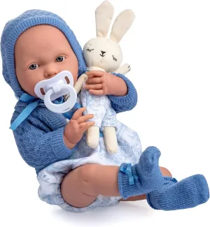 JC Toys - La Newborn Royal Collection | Anatomically Correct Real Boy Baby Doll | 15" All-Vinyl Baby Doll | Designed by Berenguer Made in Spain | Ages 2  | Blue Gift Set