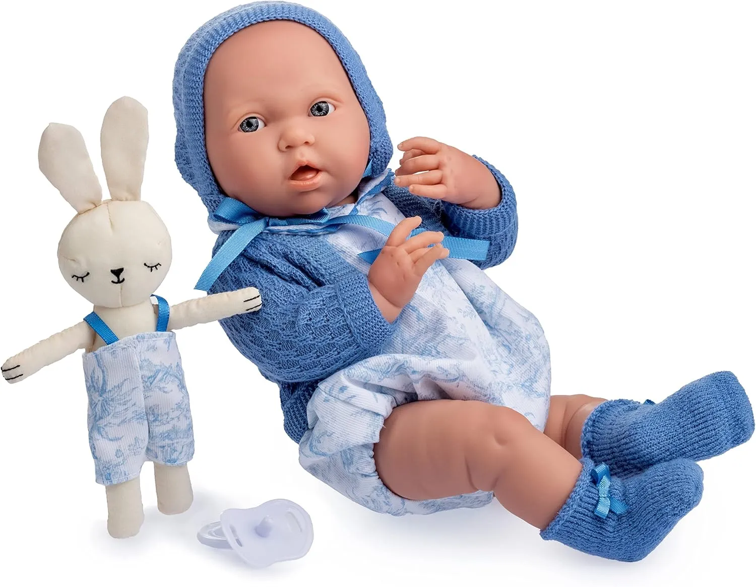 JC Toys - La Newborn Royal Collection | Anatomically Correct Real Boy Baby Doll | 15" All-Vinyl Baby Doll | Designed by Berenguer Made in Spain | Ages 2  | Blue Gift Set