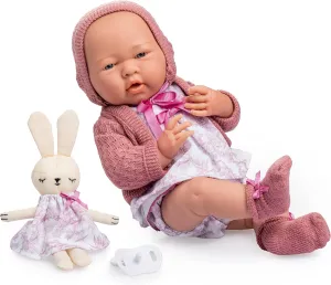 JC Toys La Newborn Royal Collection | Anatomically Correct Real Girl Baby Doll | 15" All-Vinyl Baby Doll | Designed by Berenguer Made in Spain | Ages 2  | Pink Gift Set