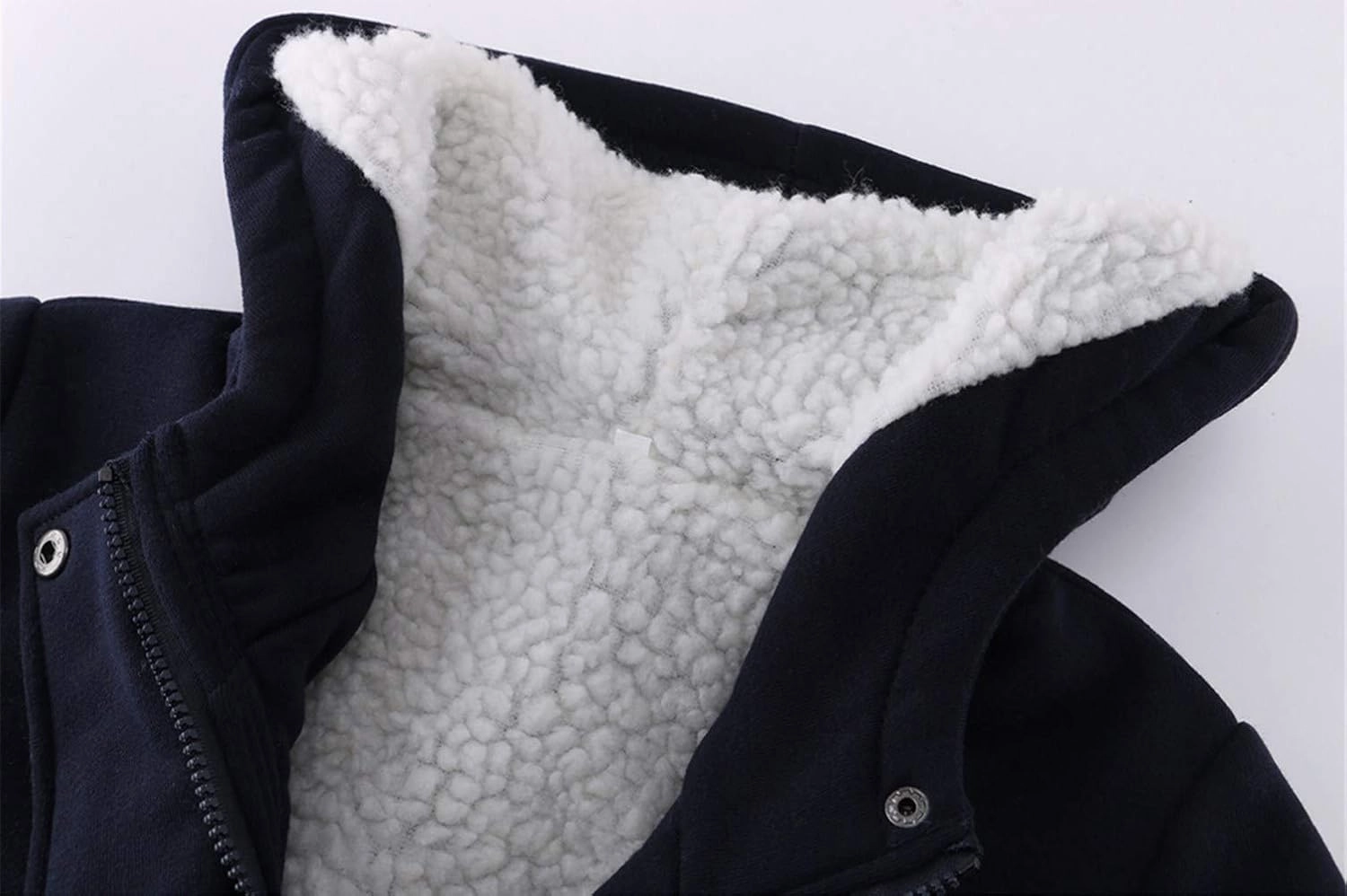 JiangWu Womens Fashion Horn Button Fleece Thicken Coat with Hood Winter Warm Jacket