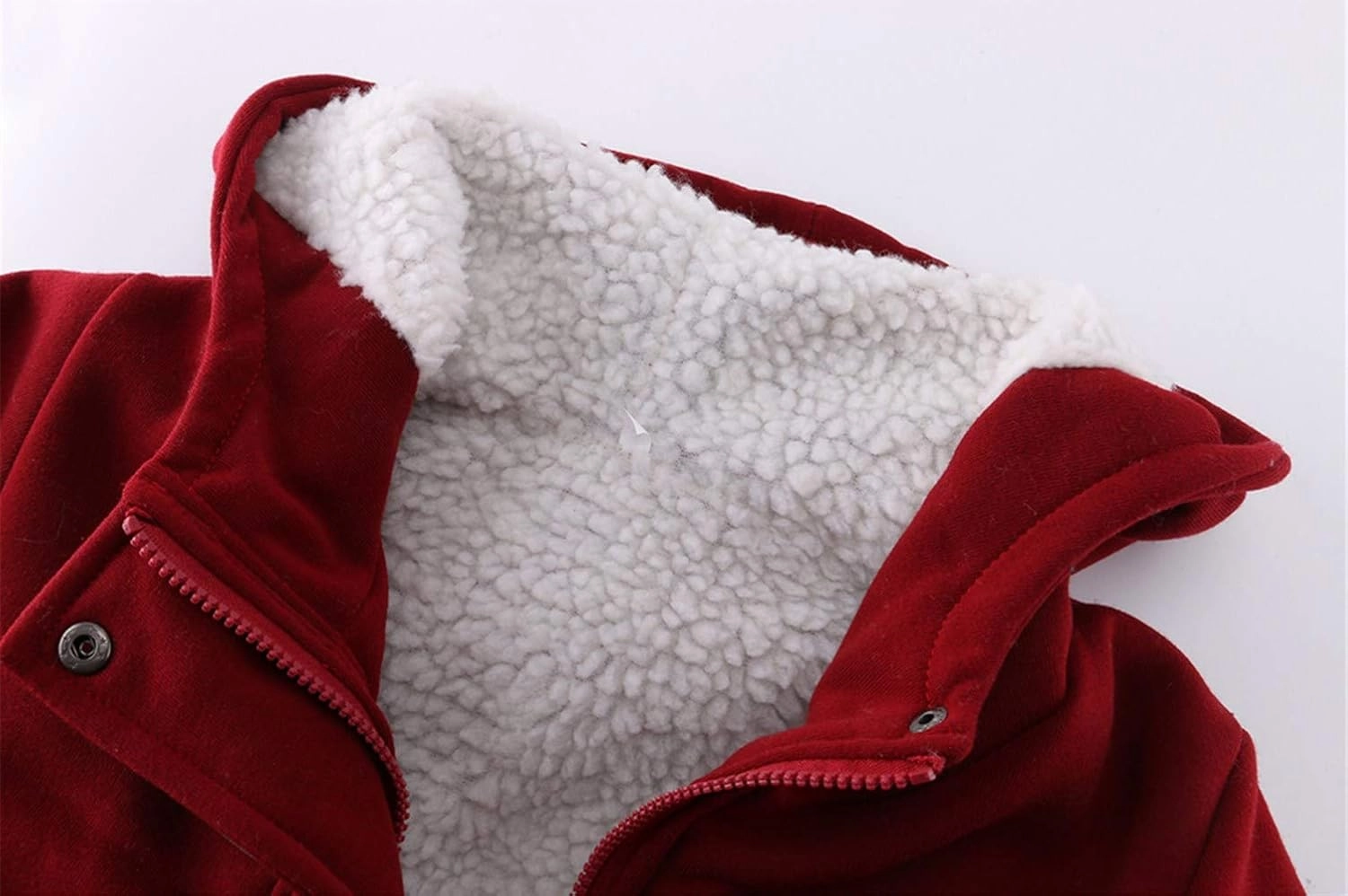 JiangWu Womens Fashion Horn Button Fleece Thicken Coat with Hood Winter Warm Jacket
