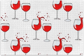 Jigsaw Puzzles Adult 500 Pieces Family Puzzle Lovers Gifts Red Wine Splashes White Goblet Hard Large Puzzle Animal Art Decor, 20.5x14.9 Inch