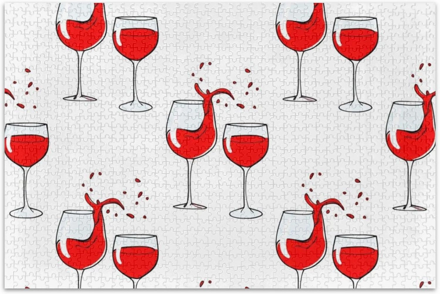 Jigsaw Puzzles Adult 500 Pieces Family Puzzle Lovers Gifts Red Wine Splashes White Goblet Hard Large Puzzle Animal Art Decor, 20.5x14.9 Inch