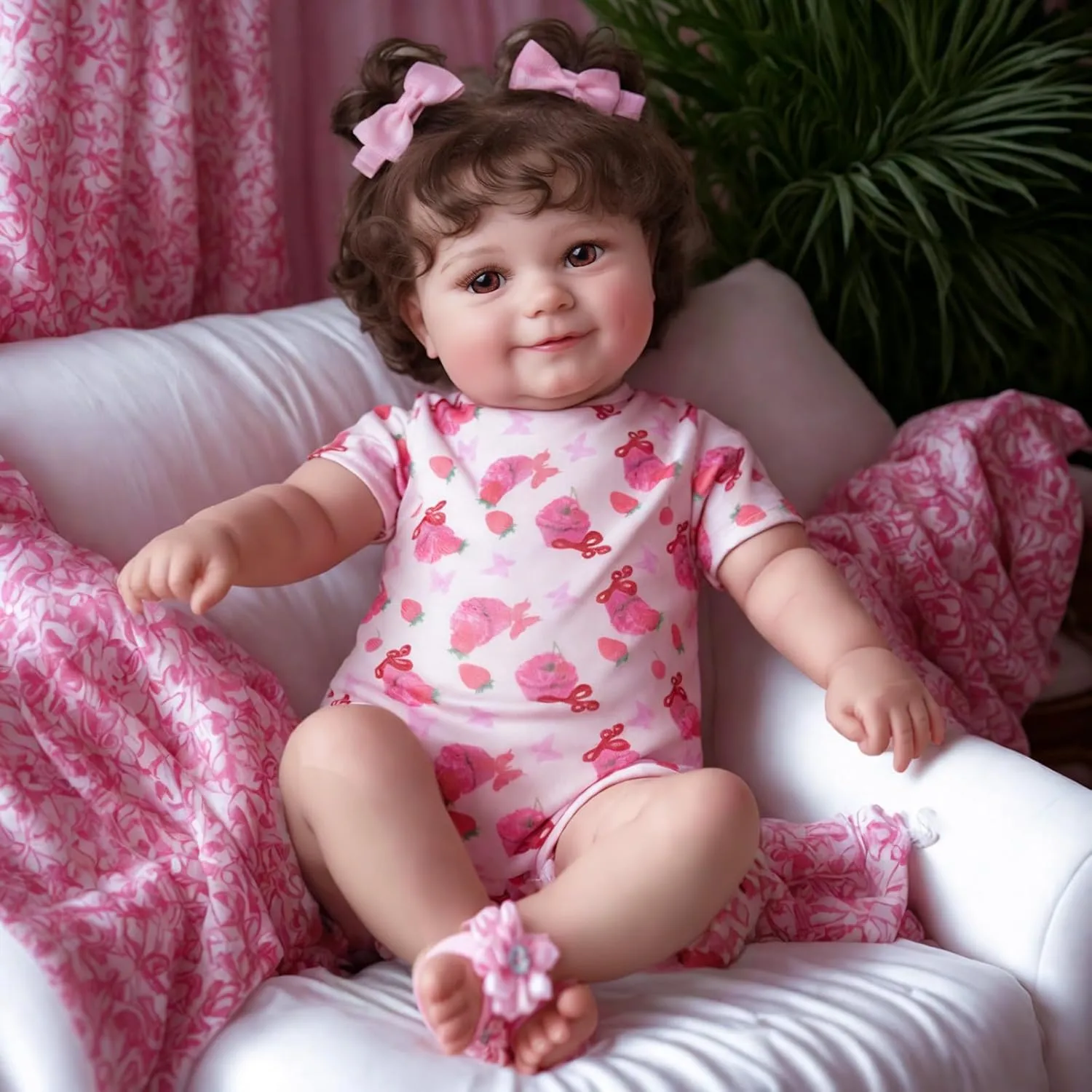 JIZHI Lifelike Reborn Baby Dolls - 20Inch-Real Baby Feeling Realistic-Newborn Baby Dolls Adorable Smiling Real Life Baby Dolls with Gift Box for Kids Age 3