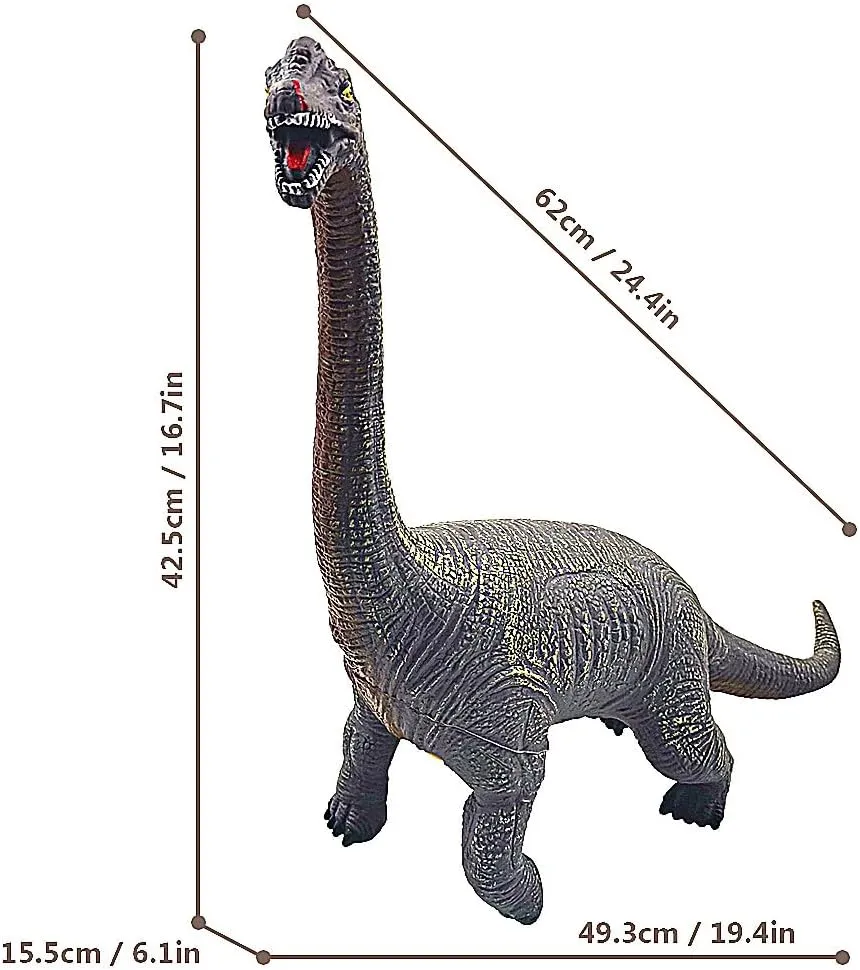 Jumbo Dinosaur Toys Large Brachiosaurus Realistic Hand-Painted Model 19.4 inch Jurassic Prehistorical Dinosaur Action Figures Educational for Boys Kids Girls Collectors
