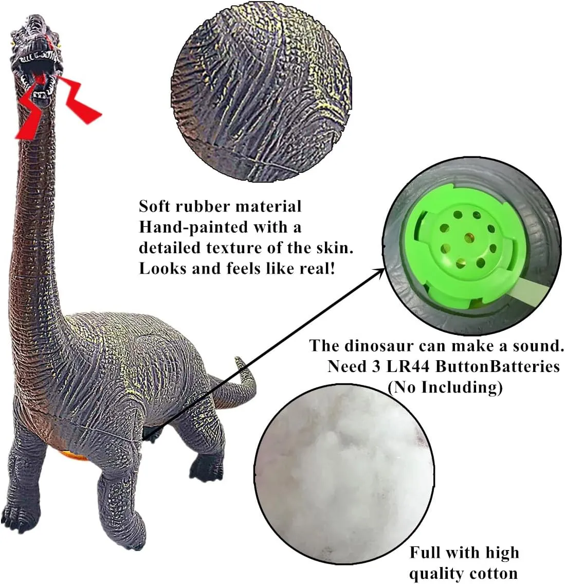 Jumbo Dinosaur Toys Large Brachiosaurus Realistic Hand-Painted Model 19.4 inch Jurassic Prehistorical Dinosaur Action Figures Educational for Boys Kids Girls Collectors
