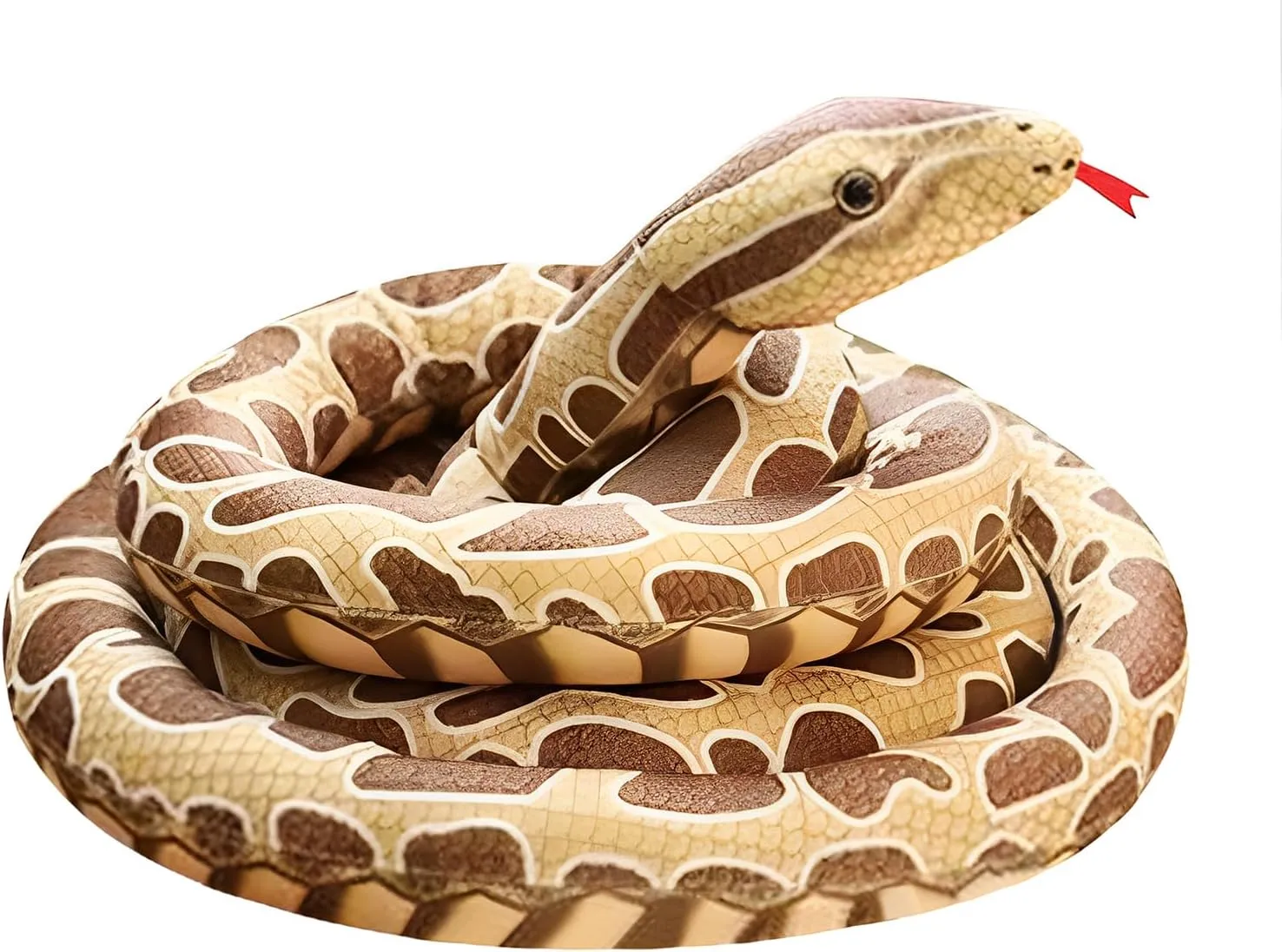 Jumbo Lifelike Snake Prank Props Scary Giant Python Plush 87 inch Long Soft Stuffed Animal for Halloween Party, Brown