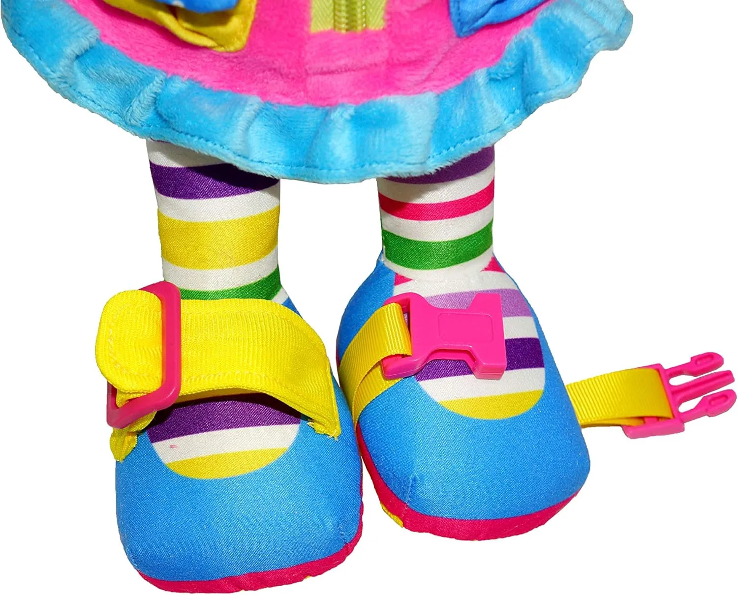 June Garden 15.5" Dressy Friends Belle - Educational Stuffed Plush Doll for Kids and Toddlers 2 Years and Up - Montessori Buckle Soft Toy