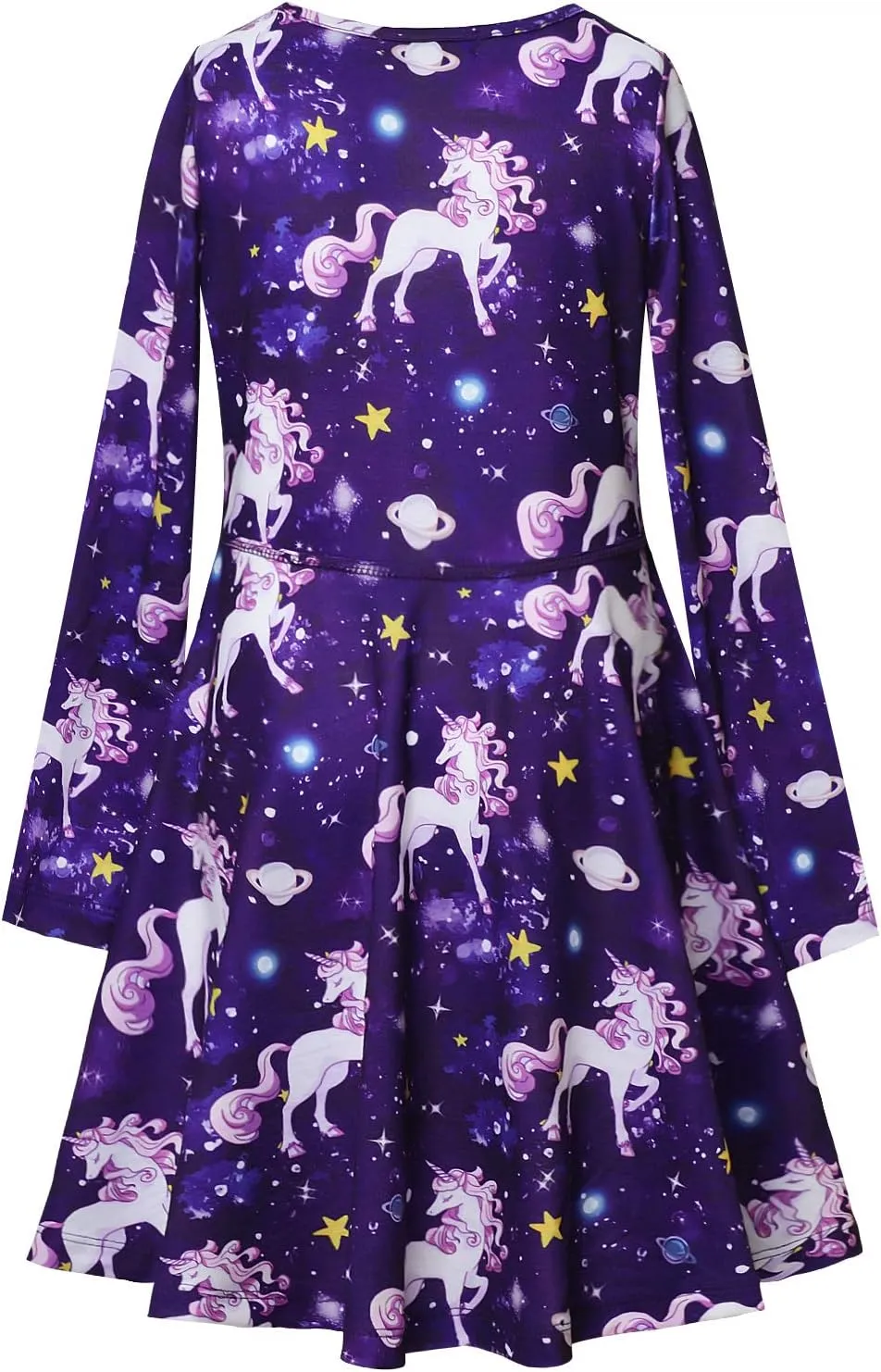 Jxstar Girls&Doll Matching Dresses Long Sleeve Unicorn Mermaid Outfits Clothes