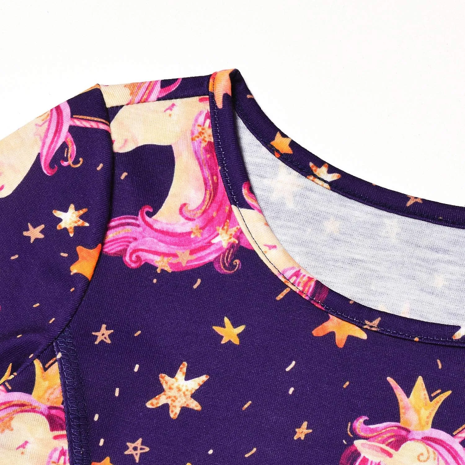 Jxstar Girls&Doll Matching Dresses Long Sleeve Unicorn Mermaid Outfits Clothes