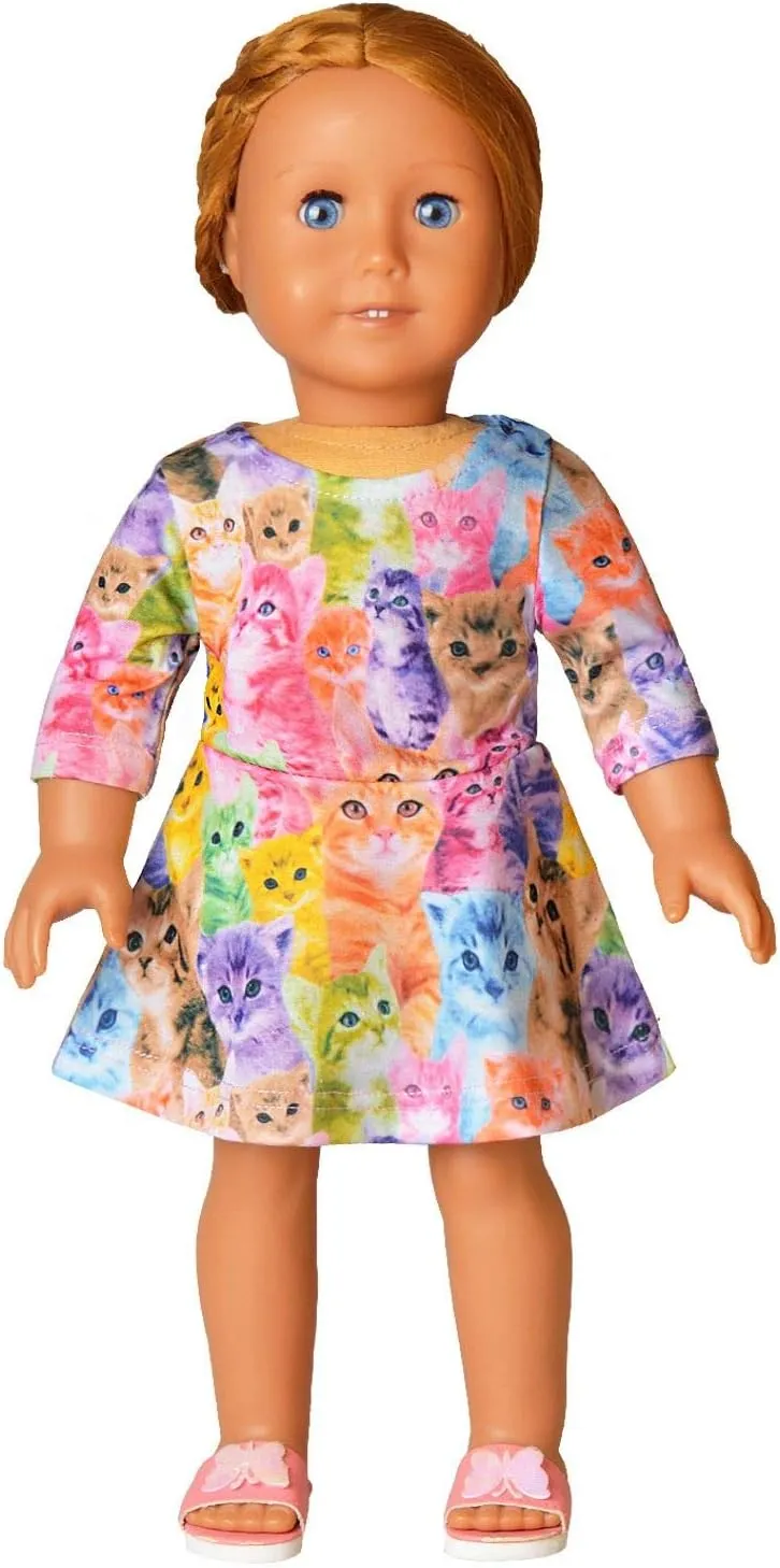 Jxstar Girls&Doll Matching Dresses Long Sleeve Unicorn Mermaid Outfits Clothes