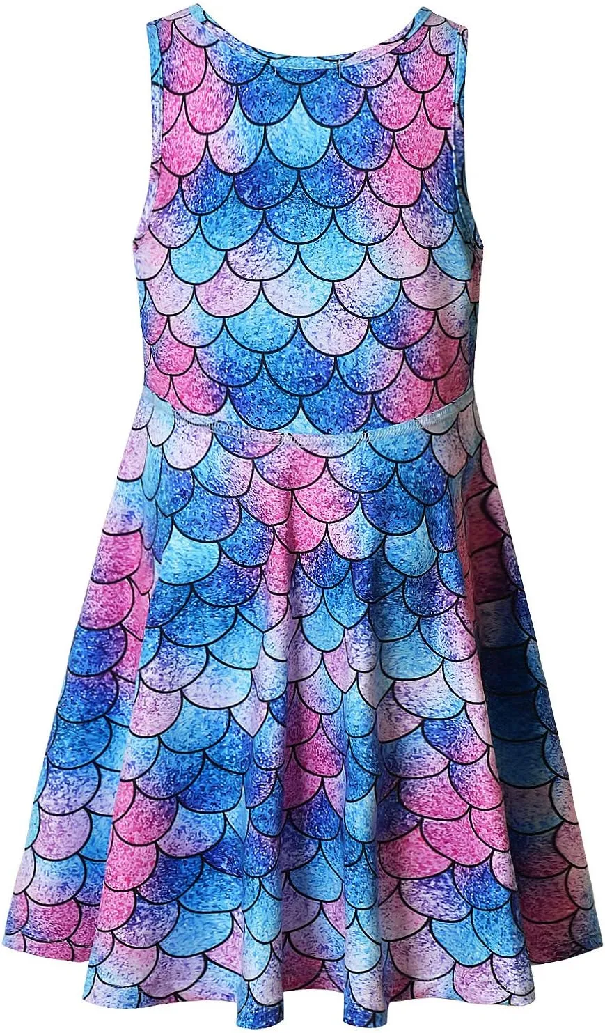 Jxstar Matching Girls & Doll Flower Dresses Sleeveless Summer 18" Dolls Clothes