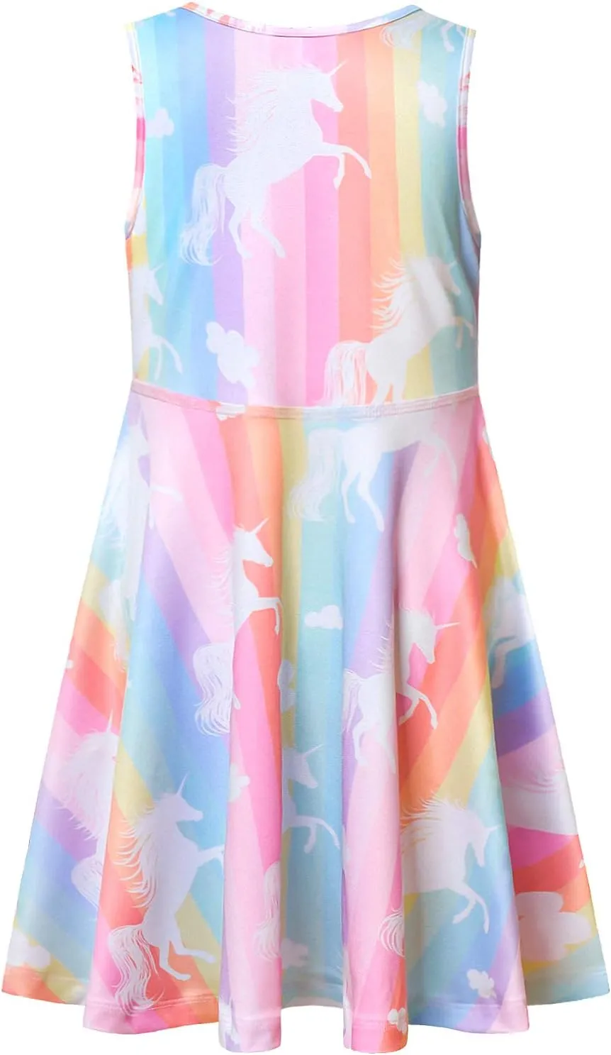 Jxstar Matching Girls & Doll Flower Dresses Sleeveless Summer 18" Dolls Clothes