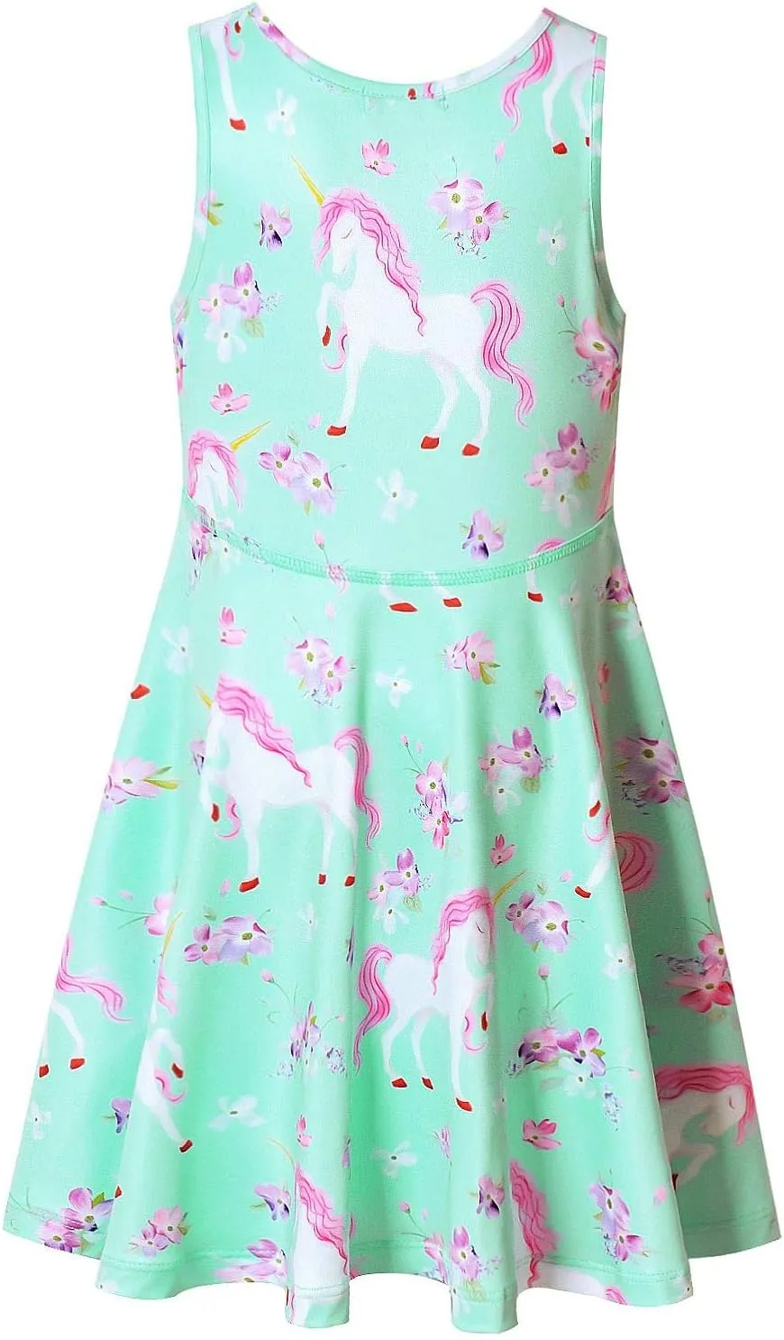 Jxstar Matching Girls & Doll Flower Dresses Sleeveless Summer 18" Dolls Clothes