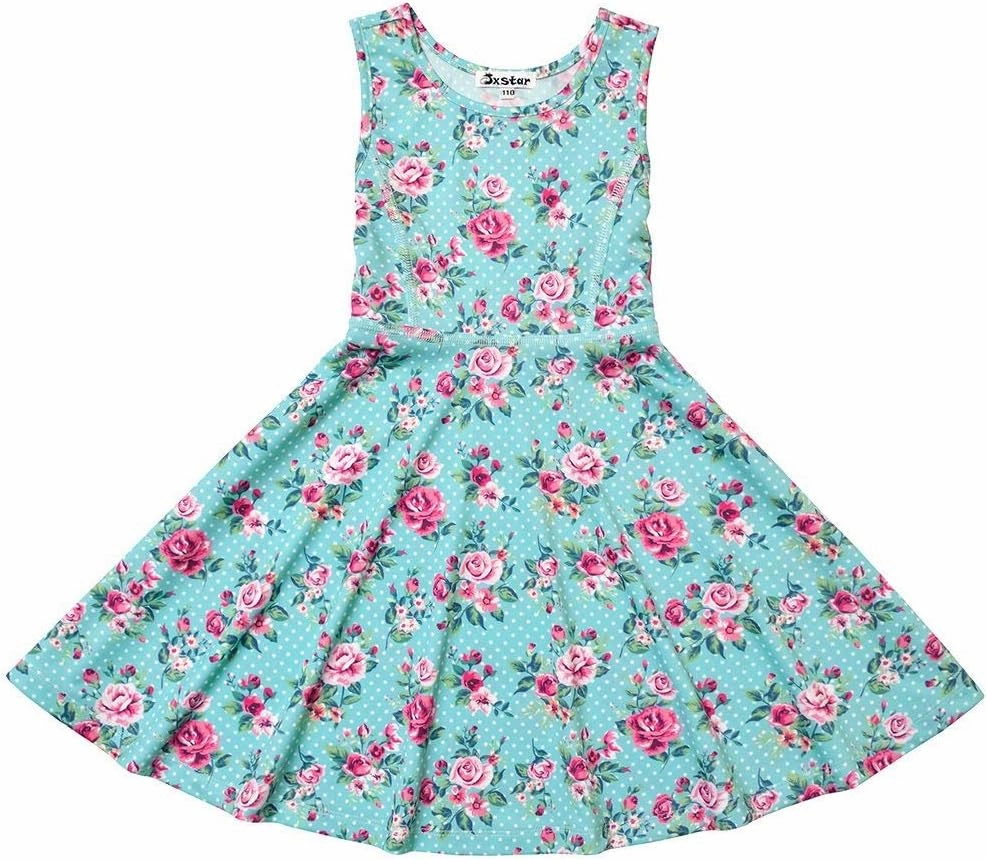 Jxstar Matching Girls & Doll Flower Dresses Sleeveless Summer 18" Dolls Clothes
