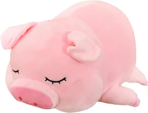 Kawaii Pig Stuffed Animal Cute Pig Plush Toy Pillow Soft Pig Plushie Hugging Pillows Cushion Doll Cuddle Plush Toys for Kids Adult, 25.5inch