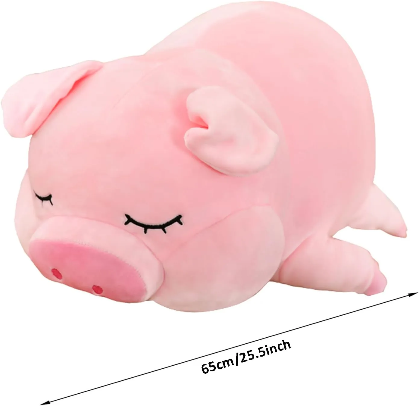 Kawaii Pig Stuffed Animal Cute Pig Plush Toy Pillow Soft Pig Plushie Hugging Pillows Cushion Doll Cuddle Plush Toys for Kids Adult, 25.5inch