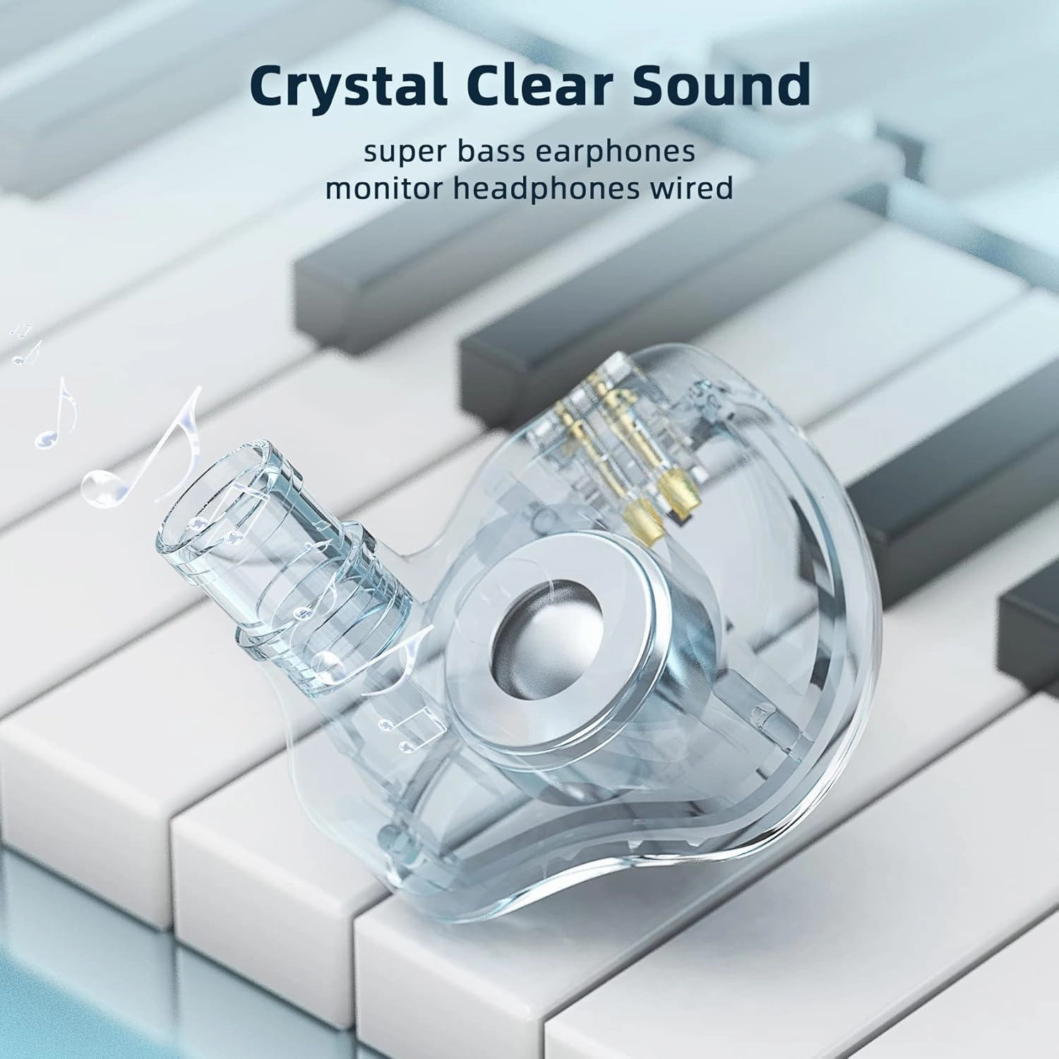KBEAR KS1 Earphones in Ear Monitor Super Bass Wired Earbuds, Crystal Clear Sound IEM Headphones, High Resolution Noise Canceling Ear Monitors Headphone for Singers Musician Audifonos Auriculares