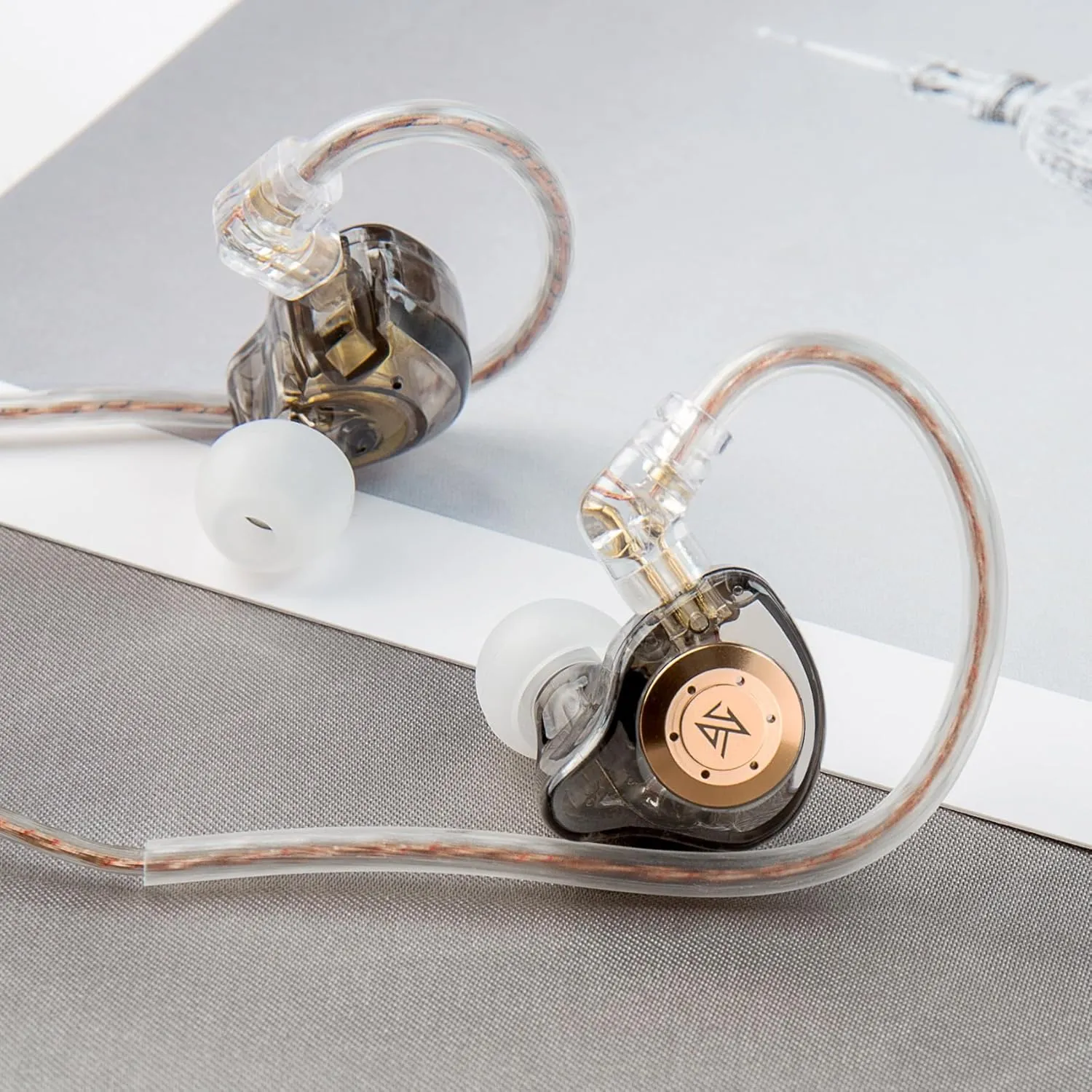 keephifi KZ EDX Pro in Ear Monitors Wired Headphones Dual DD in Ear Earphones HiFi Stereo Stage Earbuds Wired with Detachable for Musicians Audiophiles Music Enthusiasts (Black, No Mic)