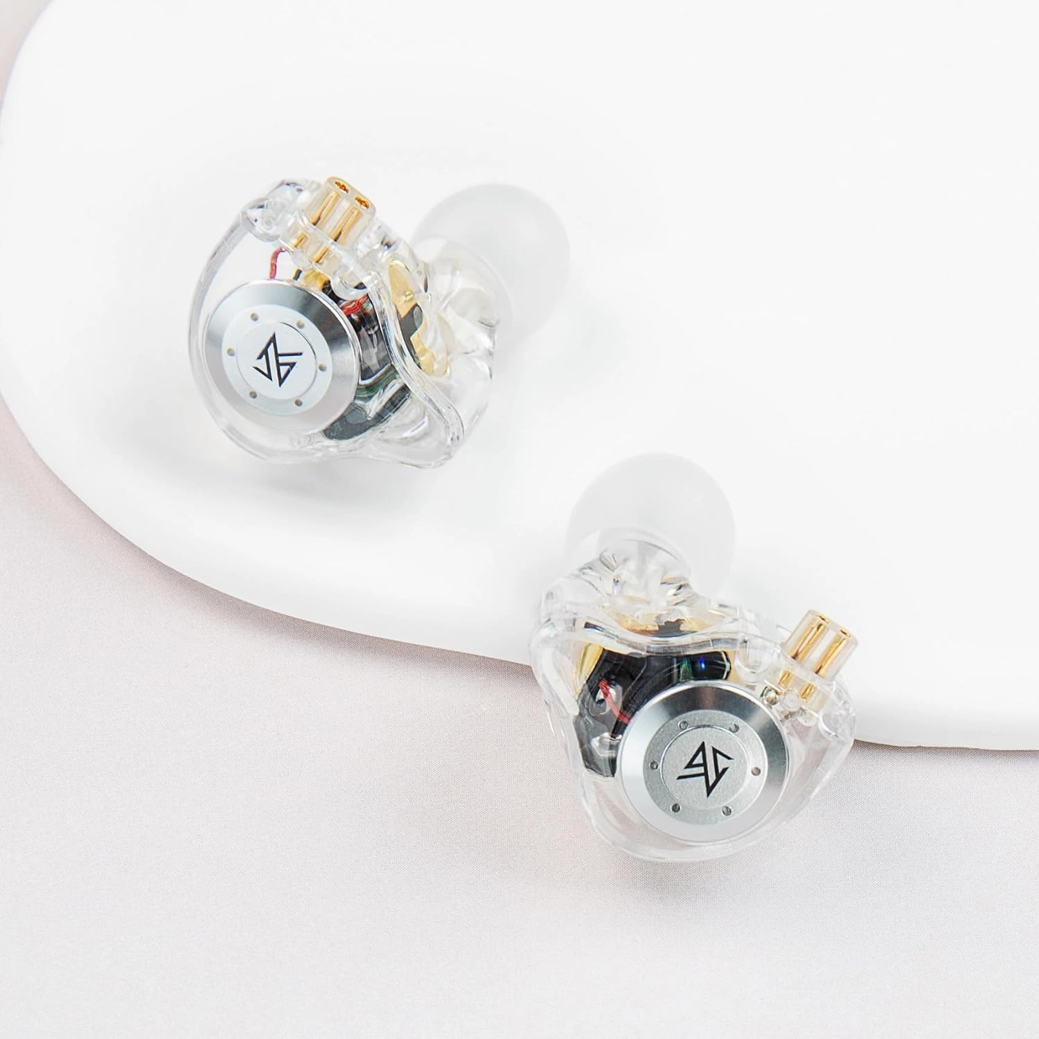 keephifi KZ EDX Pro in Ear Monitor Headphones KZ IEM Earphones Dual DD HiFi Stereo Sound Stage Earphones Wired Noise Cancelling Gaming Earbuds for Musicians Singer Audiophiles (White, No Mic)