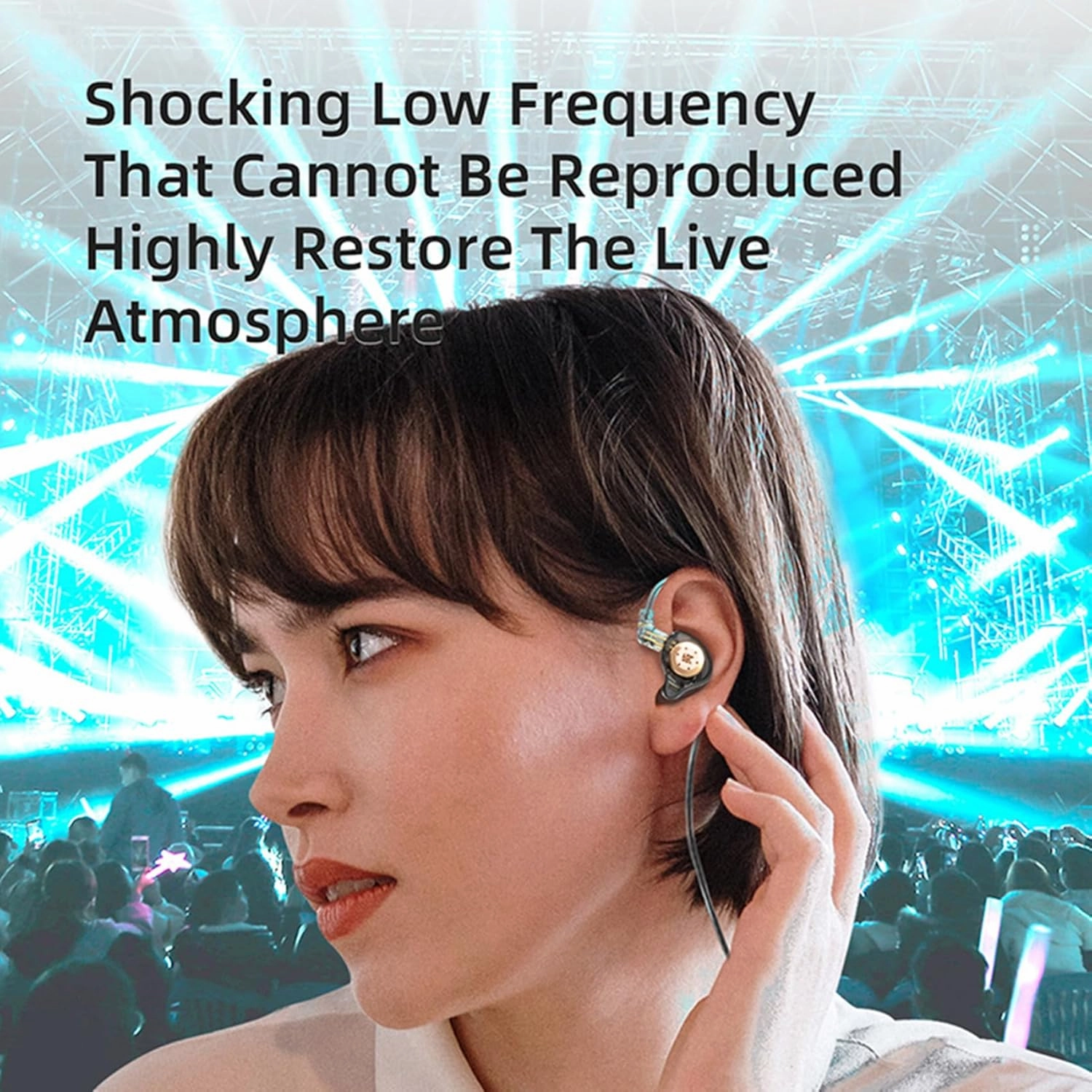 keephifi KZ EDX Pro in Ear Monitors KZ Headphones IEM Earphones with Dual DD HiFi Stereo Sound Earphones Wired Noise Cancelling Gaming Earbuds (Cyan, No Mic)