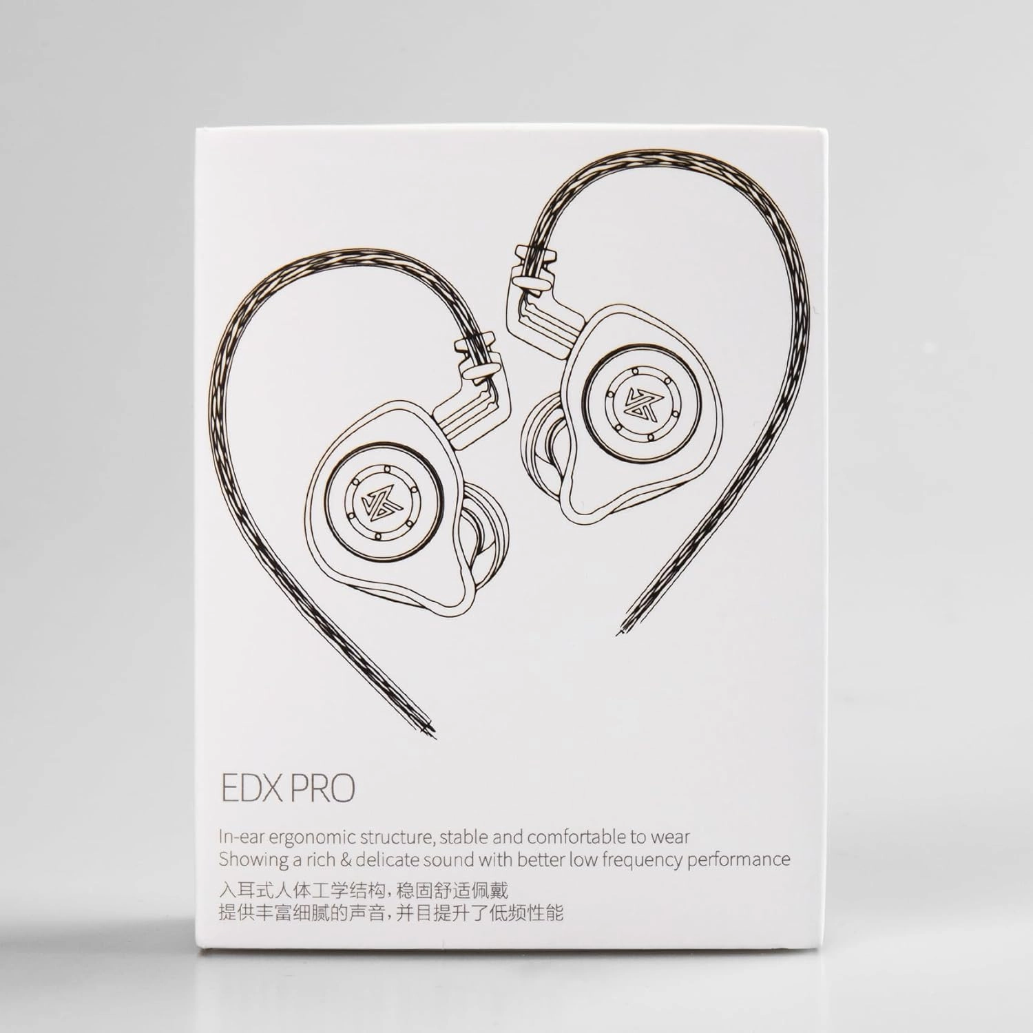 keephifi KZ EDX Pro in Ear Monitors with Microphone KZ IEM Earphones Dual DD HiFi Stereo Sound Wired Earphones Noise Cancelling Earbuds for Musicians Singer Audiophiles (White, with Mic)