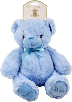 Kelly Toy 10" Baby Blue Plush Bear with Rattle Plush Toys,