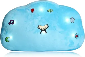 Kids Plush Quran Pillow, Blue Cloud Shape Plushed Stuffed Quran Pillow Quran Learning Pillow with LED Light