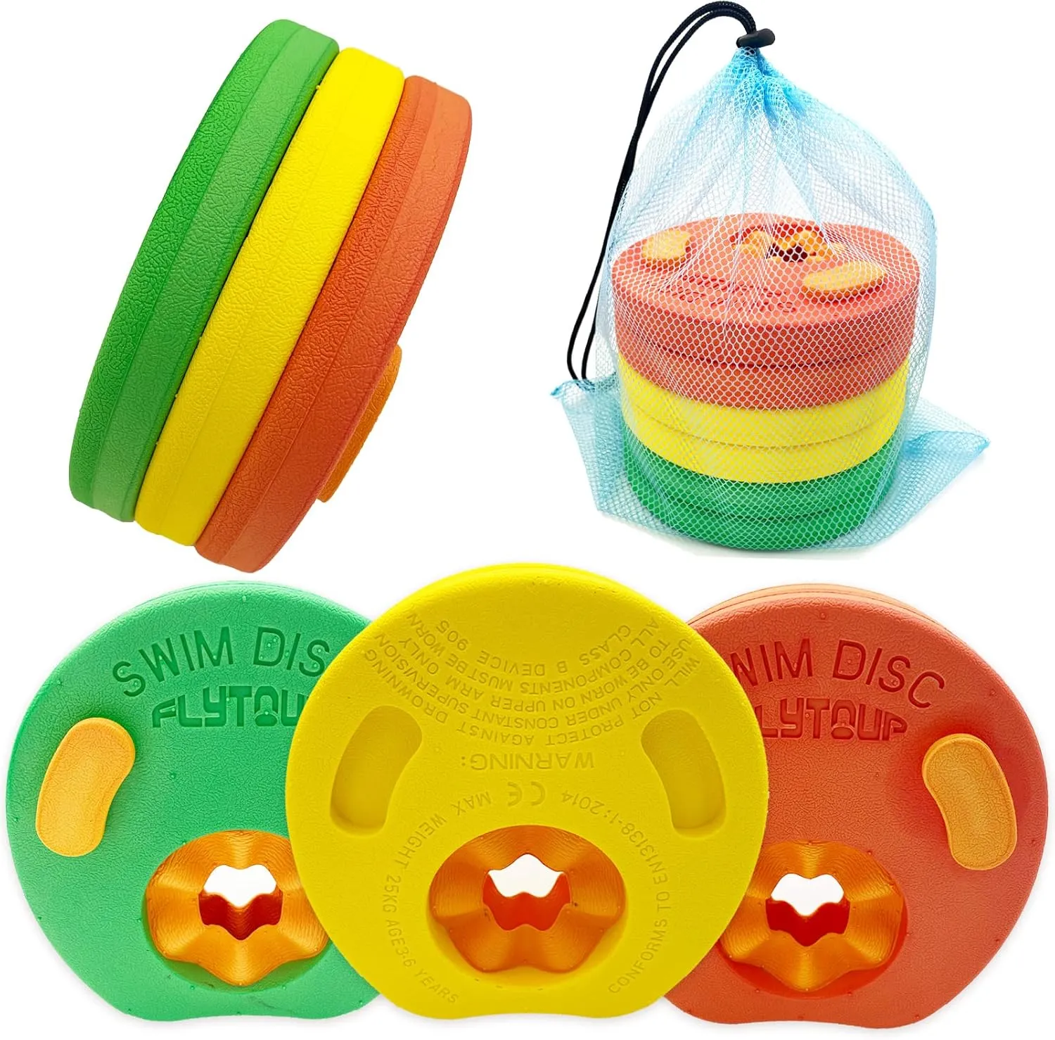 Kids Swimming Armbands Arm Float Discs for Pool, EVA Foam Floating Sleeves, Arm Float Rings Kids Pool Swimming Supplies (6 pcs/Set)