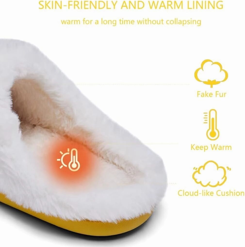 Kids Toddler Girls Slippers Memory Foam Comfort Wool-Like Plush Fleece Lined Winter House Shoes for Indoor