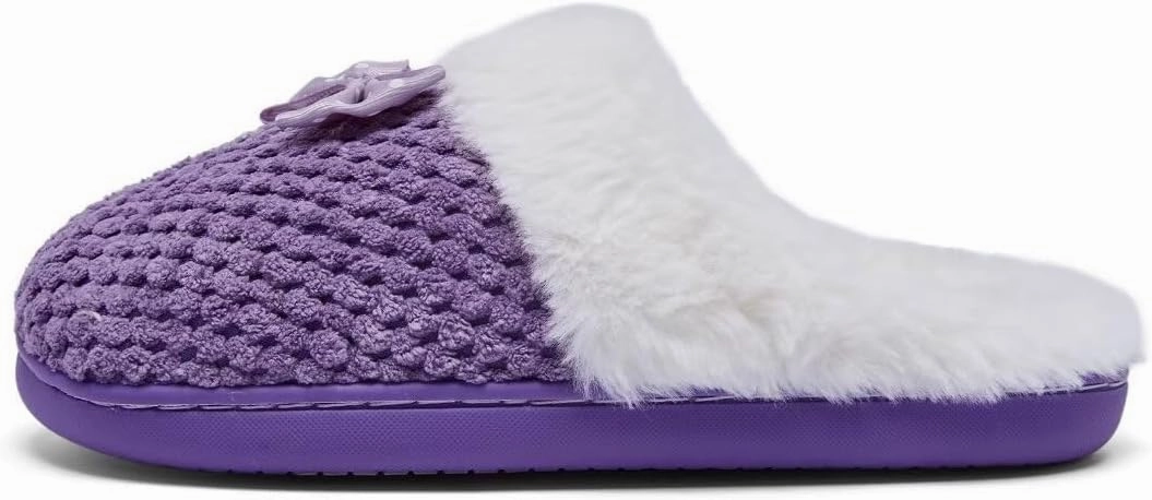 Kids Toddler Girls Slippers Memory Foam Comfort Wool-Like Plush Fleece Lined Winter House Shoes for Indoor