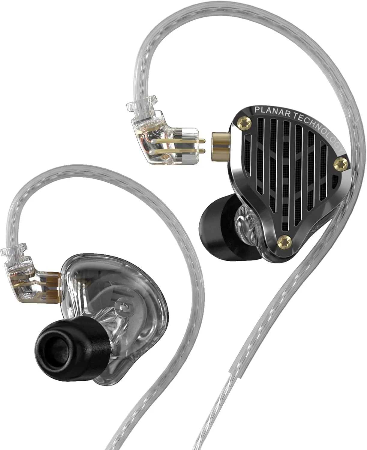 Kinboofi KZ PR3 IEM Headphonen, in Ear Monitor Earphone,13.2mm Planar Magnetic Driver in-Ear Wired Headphones, IEM Earphones Earbuds with Detachable Cable for Musicians(KZ PR3-Black,No Microphone)
